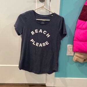 Beach please blue tee-shirt